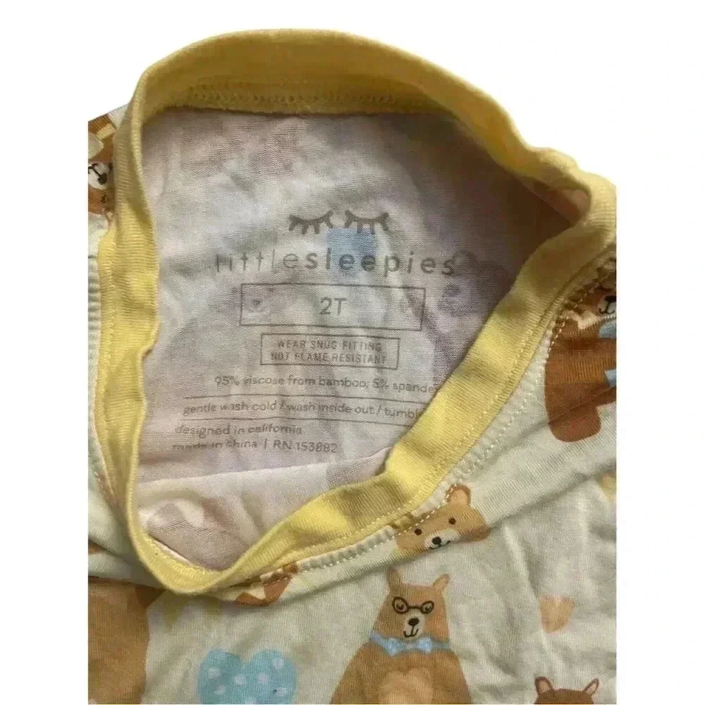 Little Sleepies Pajama Top Bear Print, 2T - Picture 2 of 4